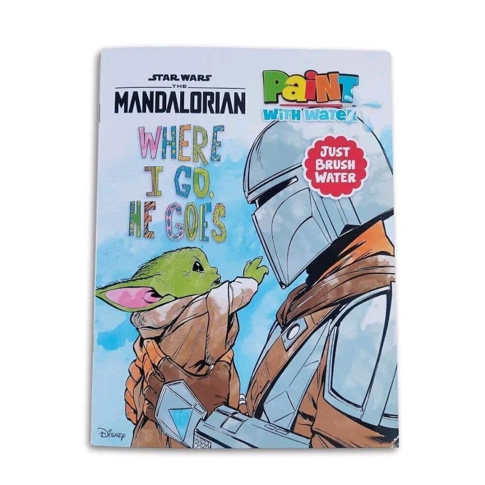 NEW Star Wars Mandalorian paint With Water Book "Where I Go He Goes" No mess